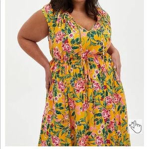 Torrid MAXI CHALLIS TIE-FRONT DRESS NWT